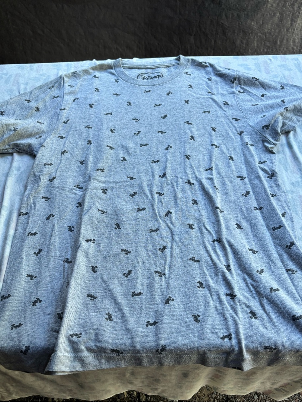Disney Men’s grey Graphic Tee with Micro Print